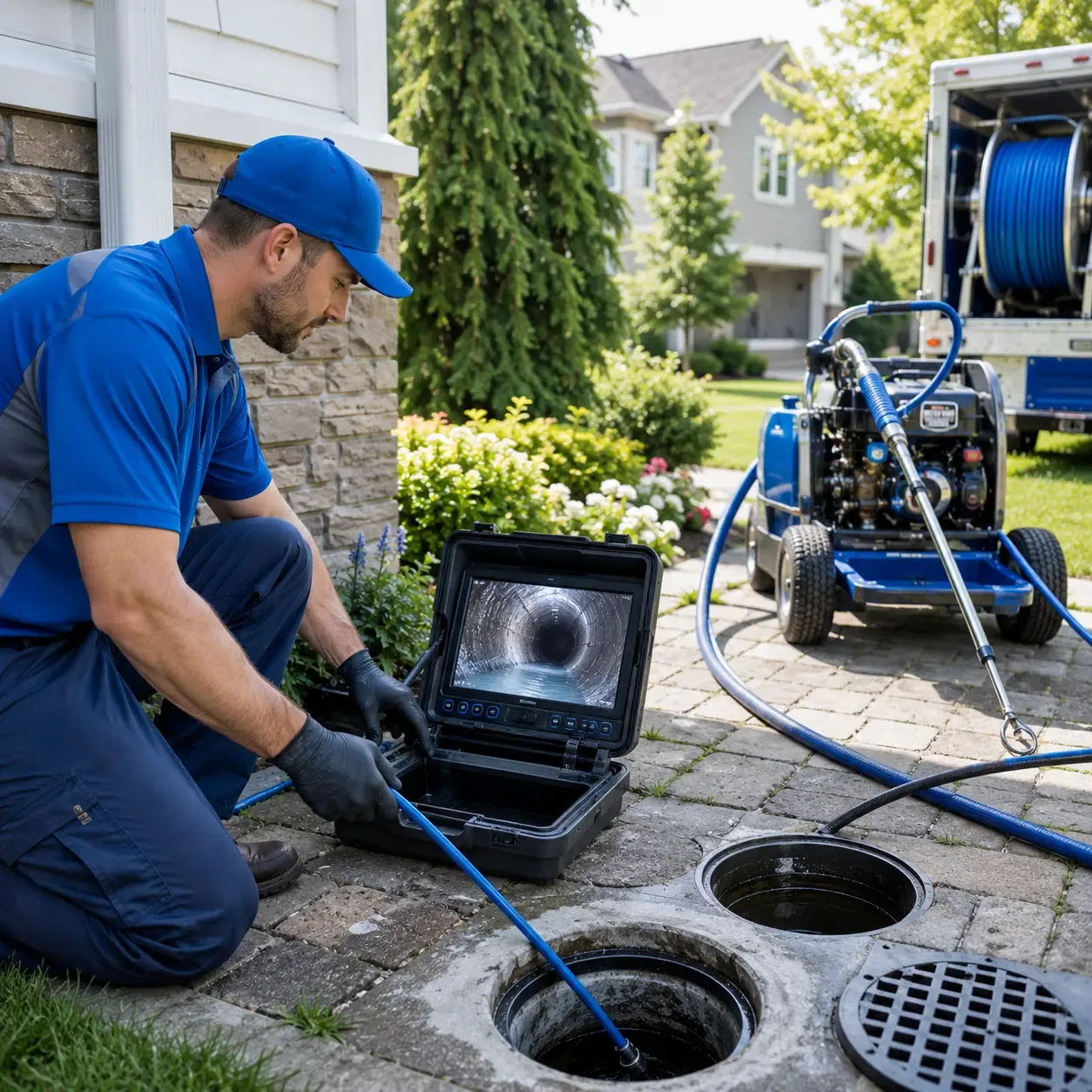 Outdoor drain cleaning professionals serving Comins, MI